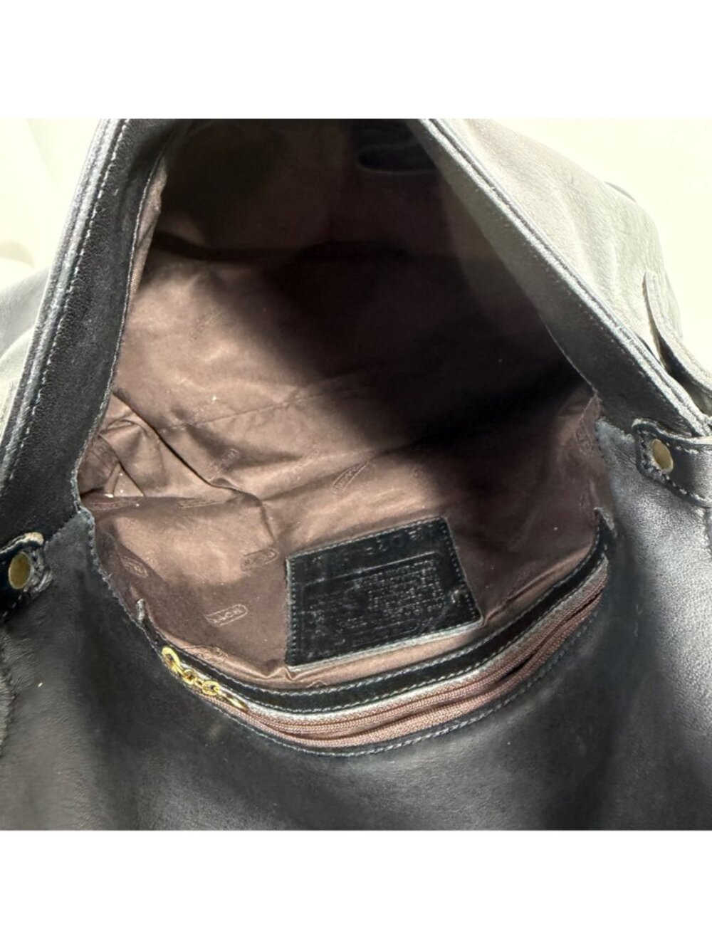 Vintage Y2K Coach Legacy 9828 Black Soft Leather Flap Shoulder Bag w/ Hang Tag - Picture 14 of 16